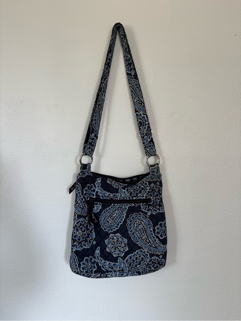 Vera Bradley Navy Quilted Paisley Shoulder/Crossbody Bag